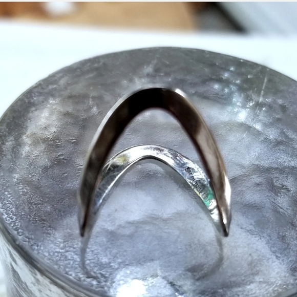 Vintage Sterling Silver abstract design ring unique unusual signed - Picture 10 of 11